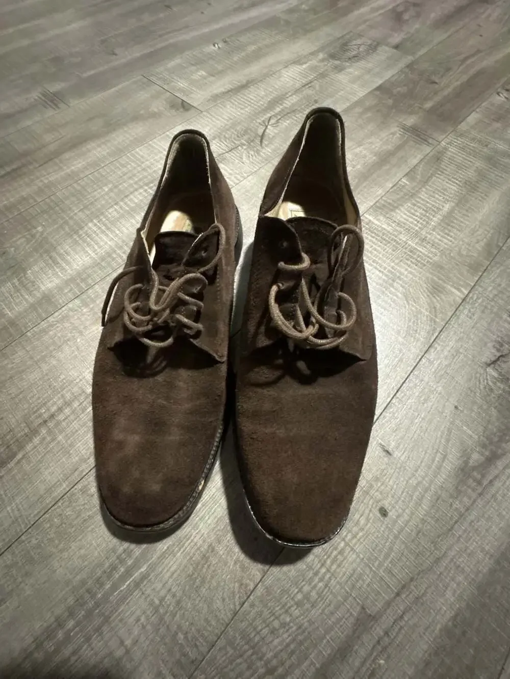 Joseph Abboud Men's Brown Suede Leather Lace-Up Oxford Shoes Made in Italy
